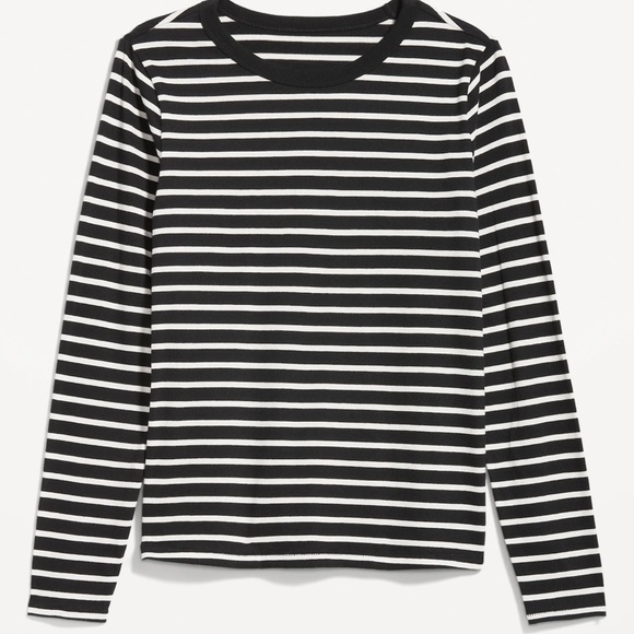 - NWT OLD NAVY EveryWear Long-Sleeve T-Shirt Color: O.n. New Black Stripe - Picture 1 of 5